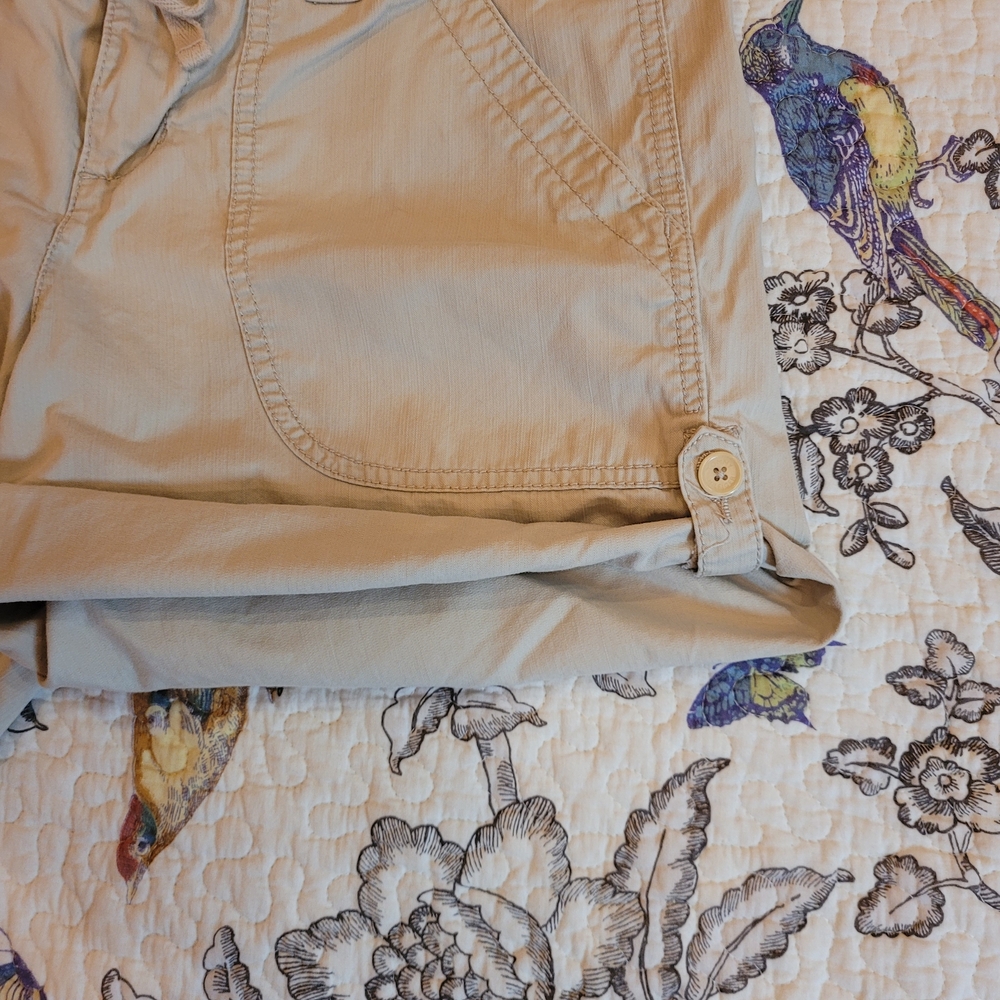 Tommy Hilfiger Light Tan Cargo Shorts Drawstring And Button Fly Sz 10 - Picture 9 of 15